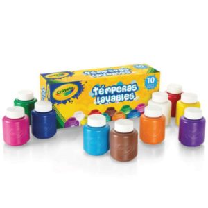 10 témperas lavables colores surtidos