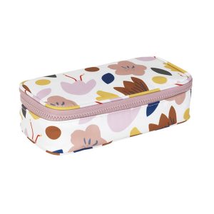 Estuche rectangular con flores