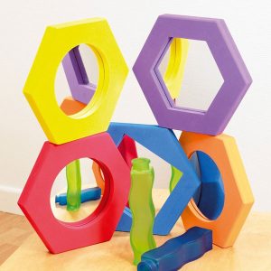 Set de espejos de forma hexagonal
